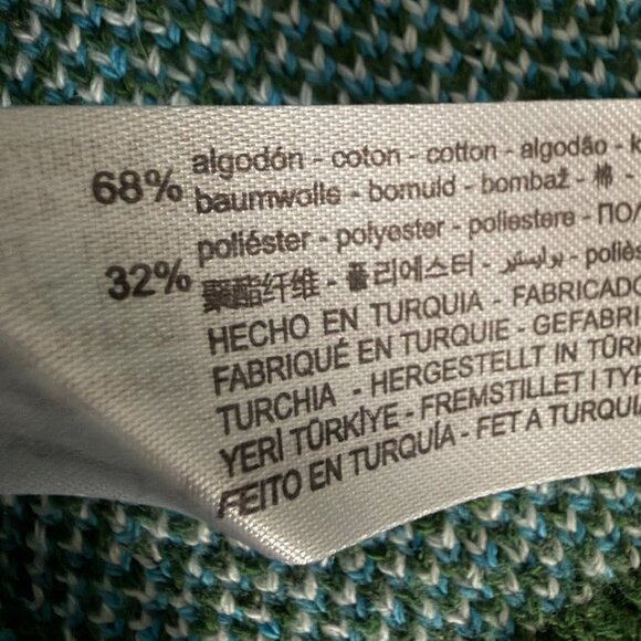 ZARA Mushroom Toadstool Blue Green Striped Check Quirky Indie Sweater Medium - Picture 15 of 15